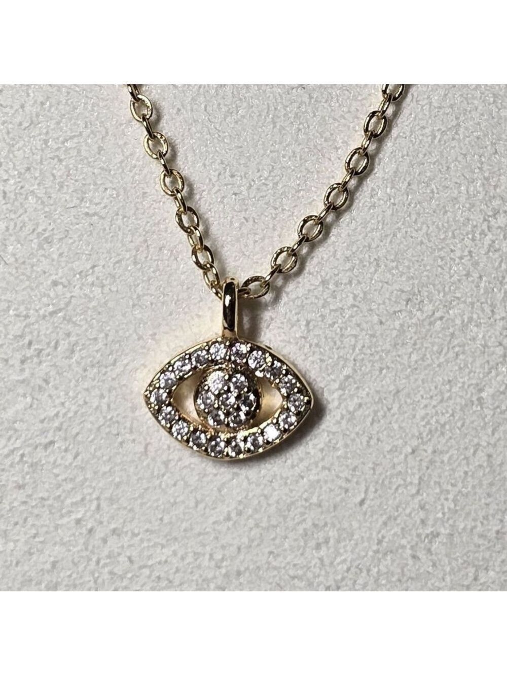 Sparkling Gold Eye Pendant Necklace